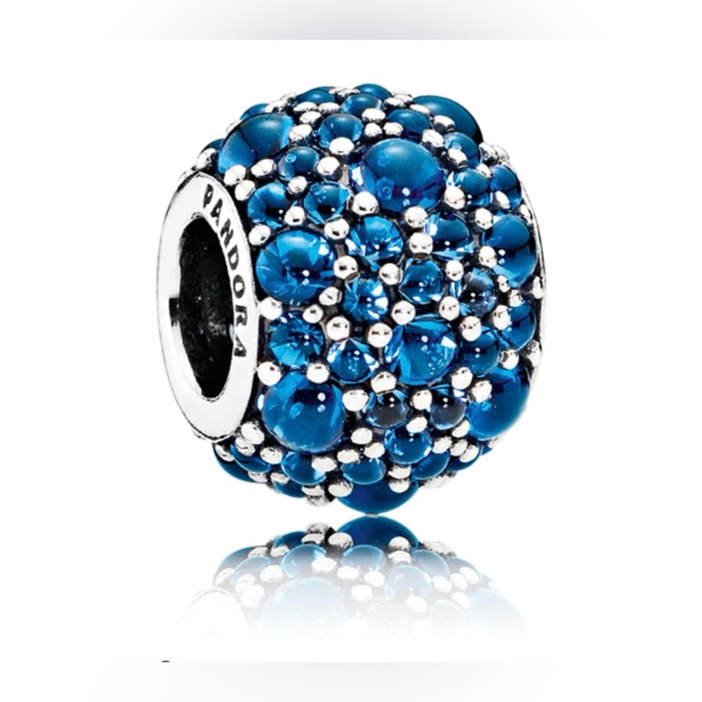 Authentic Retired Pandora Shimmering Droplets with London Blue Crystal S925 Ale